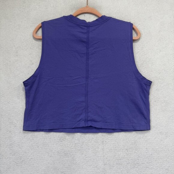 Lululemon All Yours Cropped Tank Top Womens 10 Purple Pima Cotton Sleeveless - Picture 5 of 7